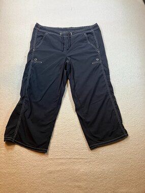 Lucy Flex Black Athletic Cargo Training Pants With Drawstring Womens Sz 8